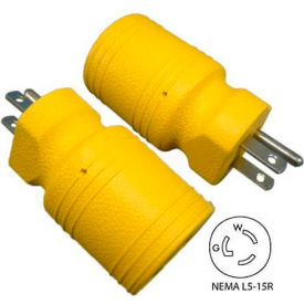 CONNTEK INTEGRATED SOLUTIONS INC 30111-YW Conntek 30111-YW, 15 to 15-Amp Locking Adapter with NEMA 5-15P/R, Yellow image.