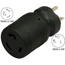 CONNTEK INTEGRATED SOLUTIONS INC 30114 Conntek 30114, 20 to 20-Amp Locking Adapter with NEMA 5-20P to L5-20R, Black image.
