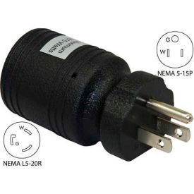 CONNTEK INTEGRATED SOLUTIONS INC 30221-BK Conntek 30221-BK, 15 to 20-Amp Locking Adapter with NEMA 5-15P to L5-20R, Black image.