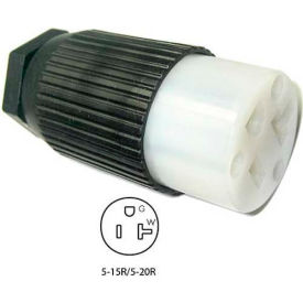 CONNTEK INTEGRATED SOLUTIONS INC 60201 Conntek 60201, 15 to 20-Amp Straight Blade Connector with NEMA 5-15/20R Female End, 2 Pole-3 Wire image.