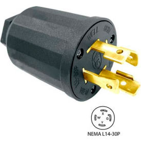 Conntek 60319 30-Amp Locking Assembly Plug with NEMA L14-30P Male End 3 Pole- 4 Wire
