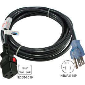 Conntek 8F515LC19 15A Power Supply Cord with Push Lock NEMA 5-15P to IEC C19