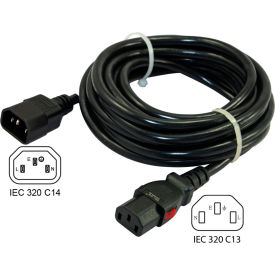 CONNTEK INTEGRATED SOLUTIONS INC C14LC13-098 Conntek C14LC13-098, 10-Amp, IEC C14 to Locking IEC C13 With Push Lock, 8-Feet image.