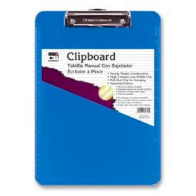 CLI® Rubber Grip Clipboard 8-1/2"" x 11"" Neon Blue