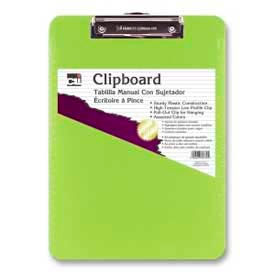 Charles Leonard 89725 CLI® Rubber Grip Clipboard, 8-1/2" x 11", Neon Green image.