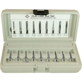 Greenfield Industries Inc. C17760 Cle-Line 1855 Right-Hand Spiral Bur, 9 Piece Set with 3/32 & 1/8 SA-42, SA-43, SC-41 image.