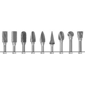 Greenfield Industries Inc. C17761 Cle-Line 1855 Right-Hand Spiral Bur, 9 Piece Set with 1/4 Set Size image.