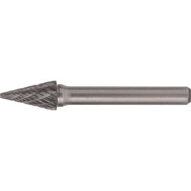 Greenfield Industries Inc. C17572 Cle-Line 1850 SM-4 3/8 x 1/4 Double Cut Pointed Cone Bur image.