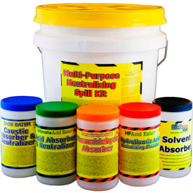 Spill Wizards Multi-Purpose Absorber & Neutralizing Spill Kit, 3.5 Gallon, 6600-035