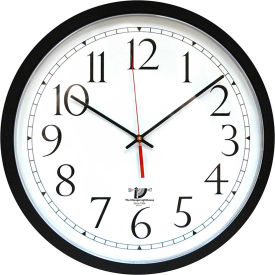 16.5" Round SelfSet Wall Clock, Plastic Case, Black view 2