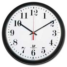 13.75" Round Contract Clock, Plastic Case, Black view 2