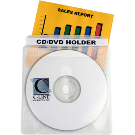 C-Line Products, Inc. 61988 Individual CD/DVD Holders, Polypropylene, Double-Sided, 50/pack image.