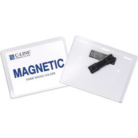 C-Line® Magnetic Style Name Badge 4"" x 3"" Clear 20/Box