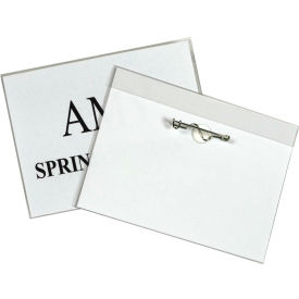C-Line® Pin Style Name Badge 4"" x 3"" Clear 100/Box