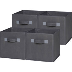 Comfort Products Inc 50-CB4P04 OneSpace Foldable Cloth Storage Cube Set - 4 Pack - Gray image.