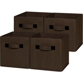 Comfort Products Inc 50-CB4P11 OneSpace Foldable Cloth Storage Cube Set - 4 Pack - Chocolate image.