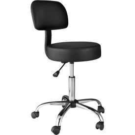 OneSpace Medical Stool with Back Cushion - Black