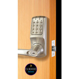 Codelocks Inc CL5210-BS Codelocks ANSI Grade 2 Heavy Duty Electronic Tubular Lockset, CL5210-BS, Brushed Steel image.