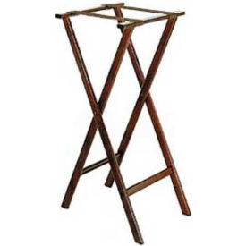 Central Specialties Ltd. - Csl 1178-1 Flat Wood Tray Stand, 18-1/2" x 17" Top x 38" High, Extra Tall, 2-1/4" Brown Straps (Single Pack) image.