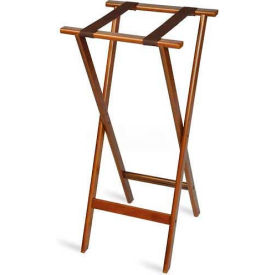 Central Specialties Ltd. - Csl 1178BSO Tray Stand, Extra Tall, Wood, Bottom Strap only, Brown Straps, (5 Per Case) image.