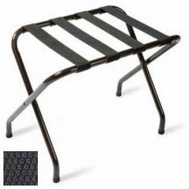 Central Specialties Ltd. - Csl 155BL-BL-1 Flat Top Black Luggage Rack with Black Straps, 1 Pack image.