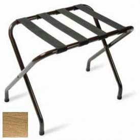 Central Specialties Ltd. - Csl 155I-BL-1 Flat Top Antique Inca Gold Luggage Rack with Black Straps, 1 Pack image.