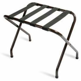 Central Specialties Ltd. - Csl 155WA-BL-1 Flat Top Walnut Luggage Rack with Black Straps, 1 Pack image.