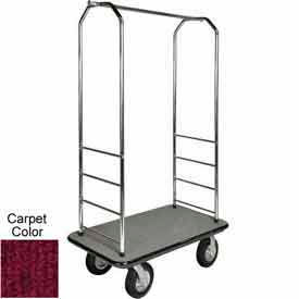 Easy Mover Bellman Cart Chrome Red Carpet Black Bumper 8" Black Pneumatic 