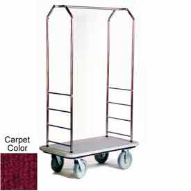 Easy Mover Bellman Cart Stainless Steel Red Carpet Gray Bumper 