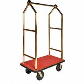 CSL HD Angled Bellman Cart Titanium Red Carpet Black Bumper 8" Black Pneumatic 