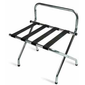 Central Specialties Ltd. - Csl S1055C-BL-1 High Back Zinc Luggage Rack with Black Straps, 1 Pack image.