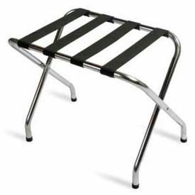 Central Specialties Ltd. - Csl S155C-BL-1 Flat Top Zinc Luggage Rack with Black Straps, 1 Pack image.