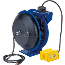 Coxreels Inc PC13-3512-B Coxreels PC13-3512-B Power Cord Spring Rewind Reel Quad Industrial Receptacle, 35 Cord, 12 AWG image.