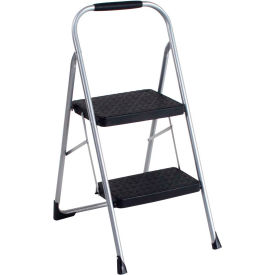 Cosco Inc 11308PBL1E Cosco® Steel 2 Step Stool Ladder with Rubber Hand Grip, Type III image.
