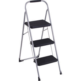 Cosco Inc 11408PBL1E Cosco® Steel 3 Step Stool Ladder with Rubber Hand Grip, Type III image.