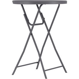 Cosco Inc 60436SGY1E Zown 32" Round Cocktail Folding Table, Gray image.