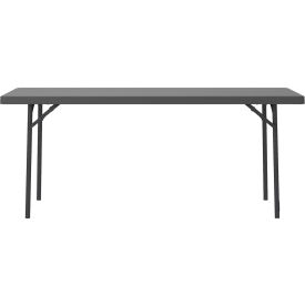 Cosco Inc 60526SGY1E ZOWN Classic 6 Commercial Blow Mold Folding Table, Gray image.