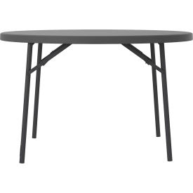 Cosco Inc 60533SGY1E ZOWN Classic 48" Round Commercial Blow Mold Folding Table, Gray image.