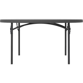 Cosco Inc 60535SGY1E ZOWN Classic 60" Round Commercial Blow Mold Folding Table, Gray image.