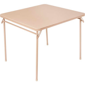 Bridgeport™ Square Vinyl Top Folding Table 34" x 34" x 29" Beige 