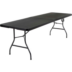 Cosco Inc C778BP14BLK1X Bridgeport™ Fold-in-Half Plastic Table, 96" x 30" x 29", Black image.