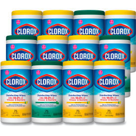 Clorox 30208 Clorox® Disinfecting Wipes, Fresh Scent & Citrus Blend, 75 Wipes/Canister, Pack of 3 image.