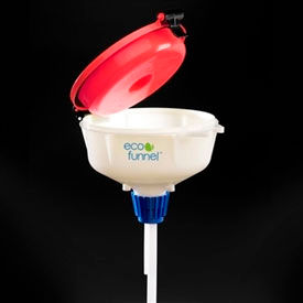 ECO Funnel EF-3004C ECO Funnel® EF-3004C 8" ECO Funnel with 38-430 Cap Adapter, Red Lid image.