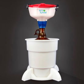 ECO Funnel EF-3004GL-SYS ECO Funnel® EF-3004GL-SYS 8" ECO Funnel System, 4L Bottle & Secondary Container, Red Lid image.