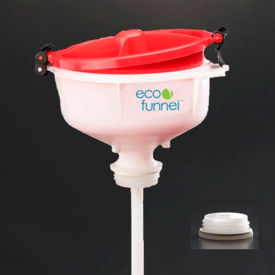 ECO Funnel EF-4717-1C ECO Funnel® EF-4717-1C 8" ECO Funnel with 2" Coarse Thread Cap Adapter, Red Lid image.
