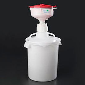 ECO Funnel EF-8-83C-SYS ECO Funnel® EF-8-83C-SYS 8" ECO Funnel System, 10 Liter Carboy & Secondary Container, Red Lid image.