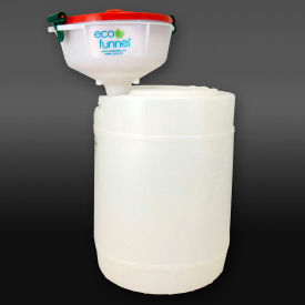 ECO Funnel EF-8-FS70-SYS ECO Funnel® EF-8-FS70-SYS 8" ECO Funnel System, 5 Gallon Natural Drum, Red Lid image.