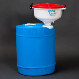 ECO Funnel EF-8-FS70-SYSB ECO Funnel® EF-8-FS70-SYSB 8" ECO Funnel System, 5 Gallon Blue Drum, Red Lid image.