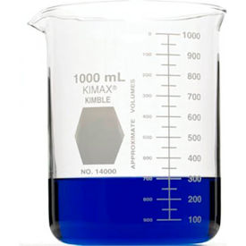 CP LAB SAFETY. 14000-1000 Kimble® Kimax® Low Form Griffin Beakers, 1000ML, Case of 24 image.