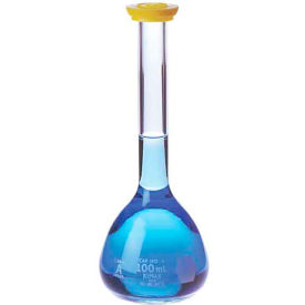 CP LAB SAFETY. 28008-1000 Kimble® Kimax® Class A Volumetric Flasks with Snap Caps, 1000ML, Case of 6 image.